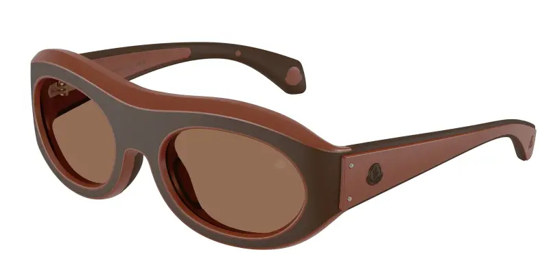 Unisex Moncler ME8015U RAMILLON 503573 Occhiali da sole Iniettato Marrone Marrone Rotonda Normale