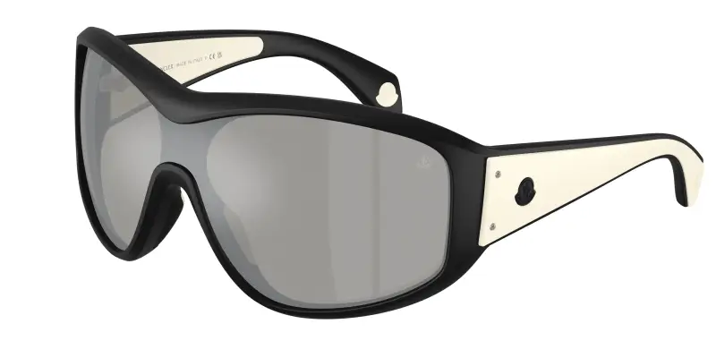 Unisex Moncler ME8016U THYRA 50026G Occhiali da sole Iniettato Nero Argento Rotonda Normale