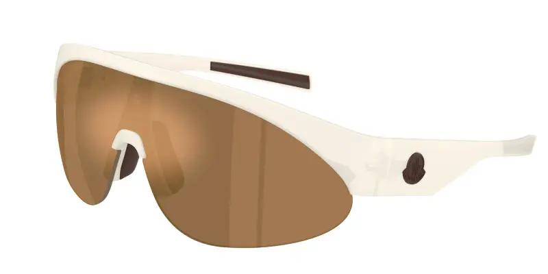 Unisex Moncler ME8019U MYRR 5040F9 Occhiali da sole Iniettato Bianco Bronzo Rotonda Normale