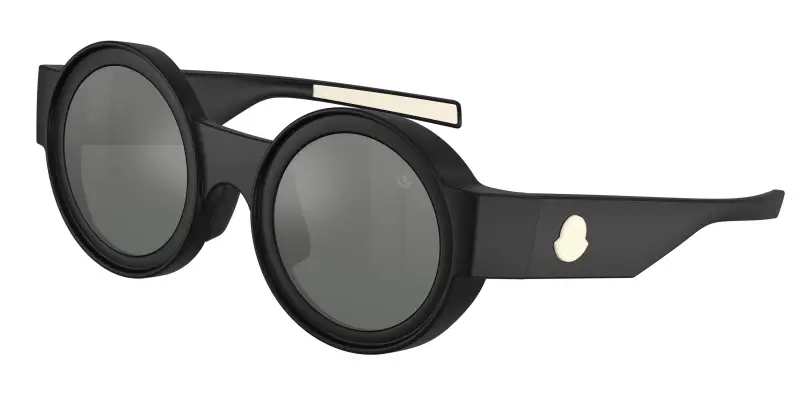 Unisex Moncler ME8020U MODUS 500688 Occhiali da sole Iniettato Nero Grigio Rotonda Normale Sfumato