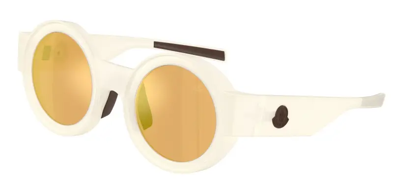 Unisex Moncler ME8020U MODUS 50407J Occhiali da sole Iniettato Bianco Marrone Rotonda Specchiate
