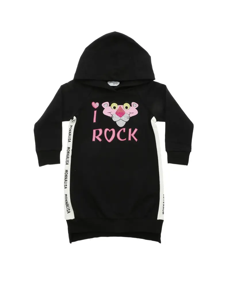 Abito nero con stampa Pink Panther