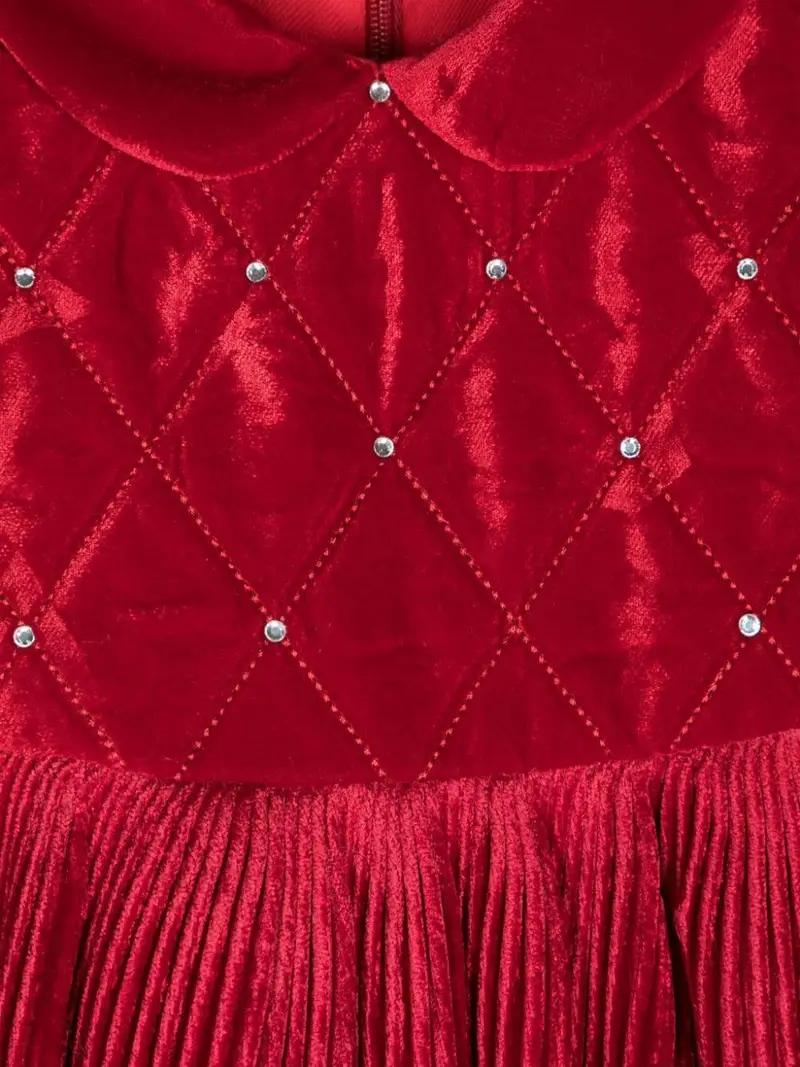 Abito rosso plissè effetto velluto Rubino miniatura 2