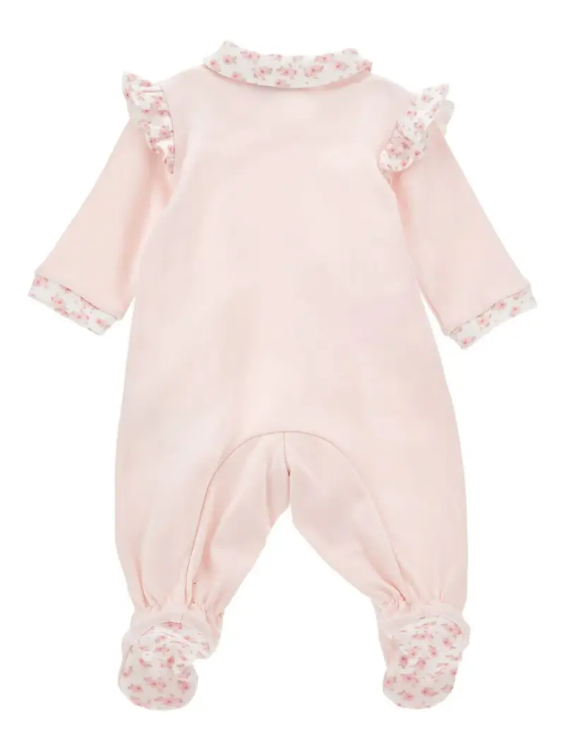 Babygrow rosa ricamato con logo miniatura 3