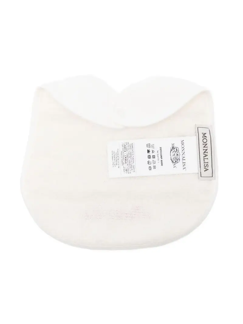 Bavaglino con Bordo in Pizzo e Nastro Rosso Bianco miniatura 2