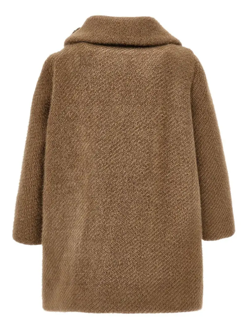 Cappotto Marrone con Dettaglio Rosa Taupe miniatura 2
