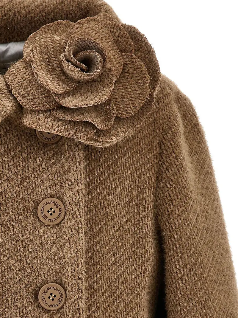 Cappotto Marrone con Dettaglio Rosa Taupe miniatura 3