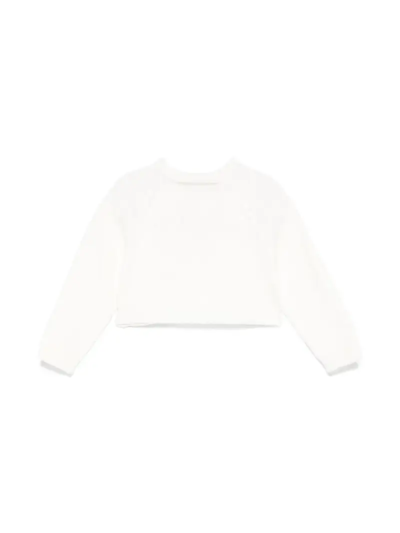 Cardigan panna neonato M con strass miniatura 2