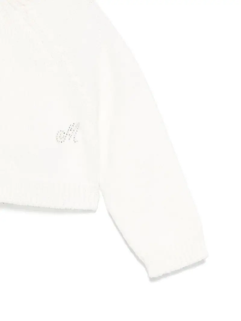 Cardigan panna neonato M con strass miniatura 3