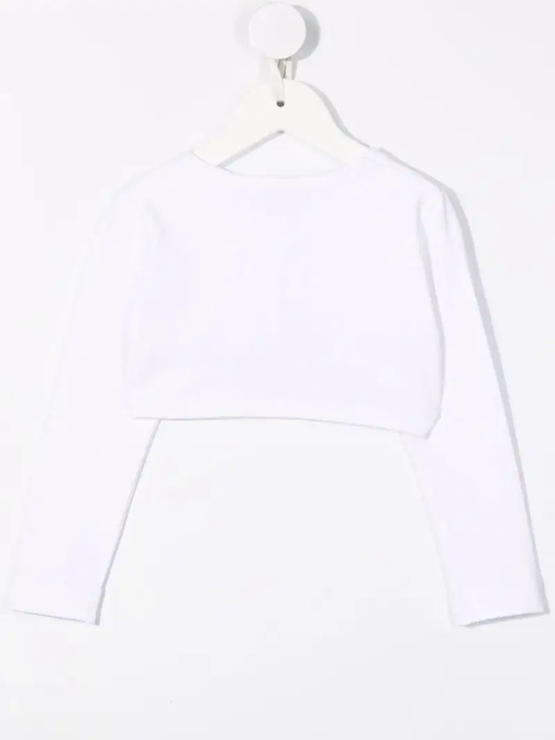 Coprispalle bianco con bottone gioiello miniatura 2