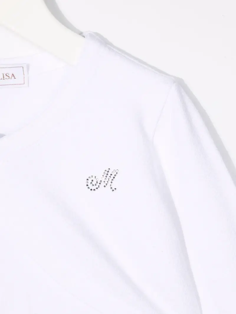 Coprispalle bianco con bottone gioiello miniatura 3