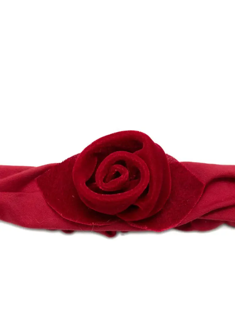 Fascia rubino con applicazione rose miniatura 3