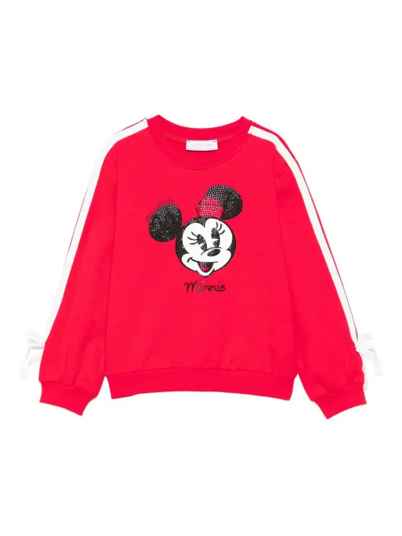 Felpa Rossa con Minnie Mouse e paillettes Rosso