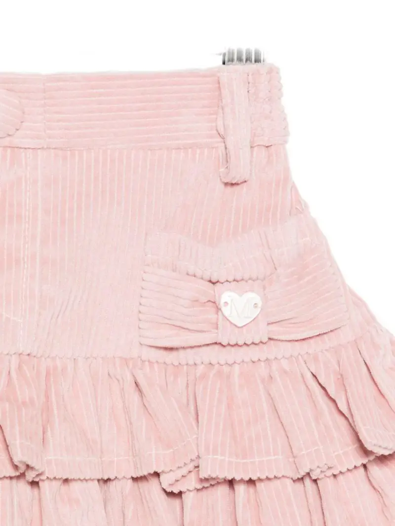 Gonna rosa a coste con tasche frontali miniatura 2