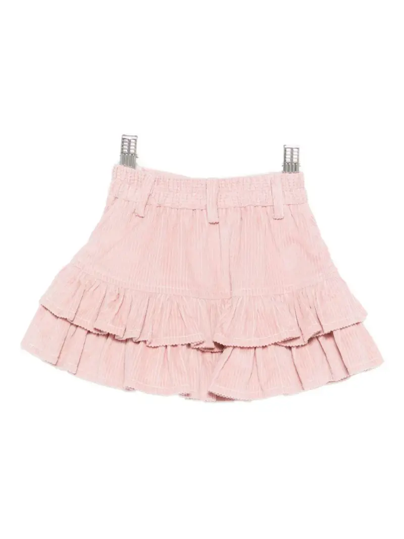 Gonna rosa a coste con tasche frontali miniatura 3