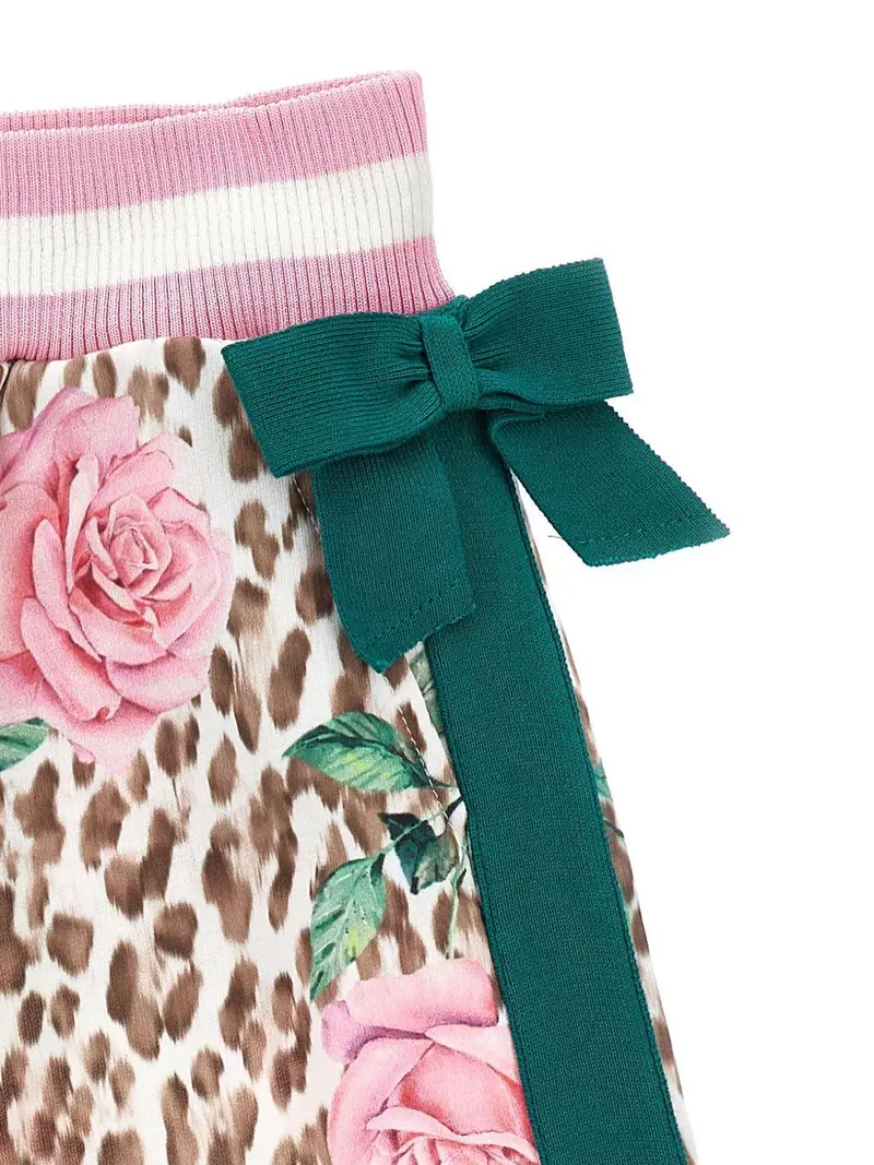 Pantaloni Beige a Gamba Ampia con Stampa miniatura 2