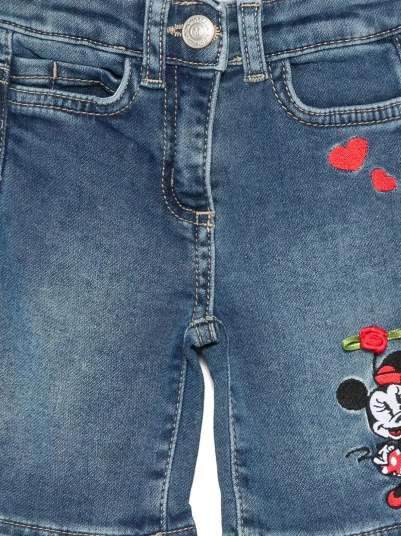 Pantaloni blu Minnie con ruches e ricamo Blu stone miniatura 2