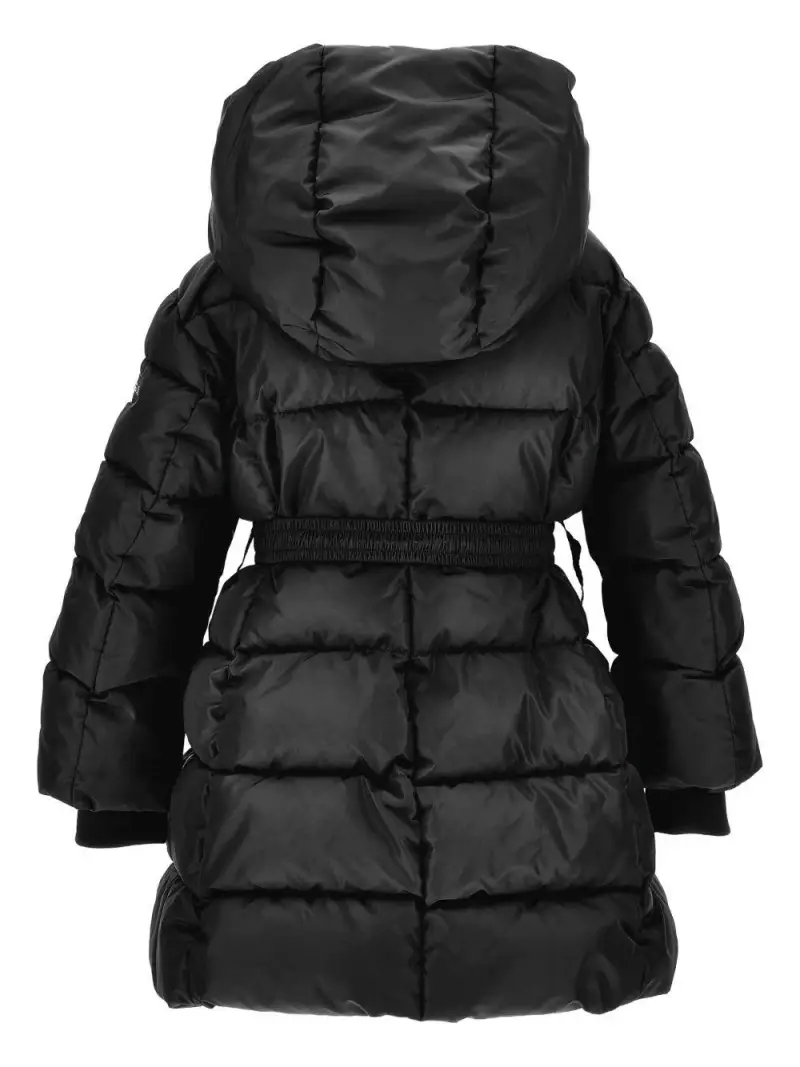 Piumino Lungo Nero con Cintura miniatura 3