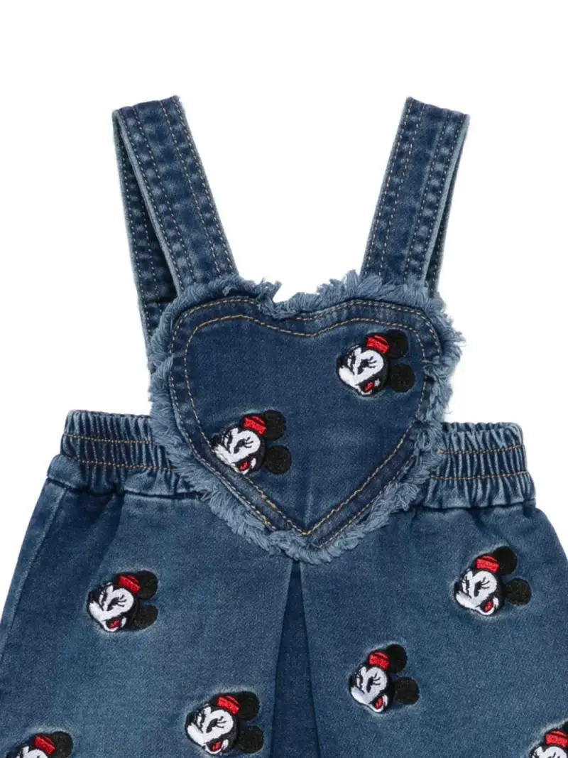Tutina Denim Blu con Ricamo Mickey Mouse miniatura 2