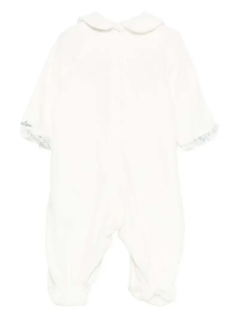 Tutina panna a fiori con colletto Peter Pan miniatura 3