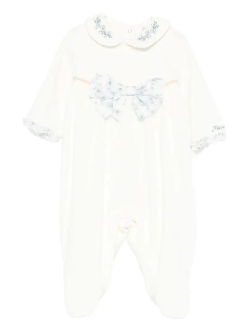 Tutina panna a fiori con colletto Peter Pan