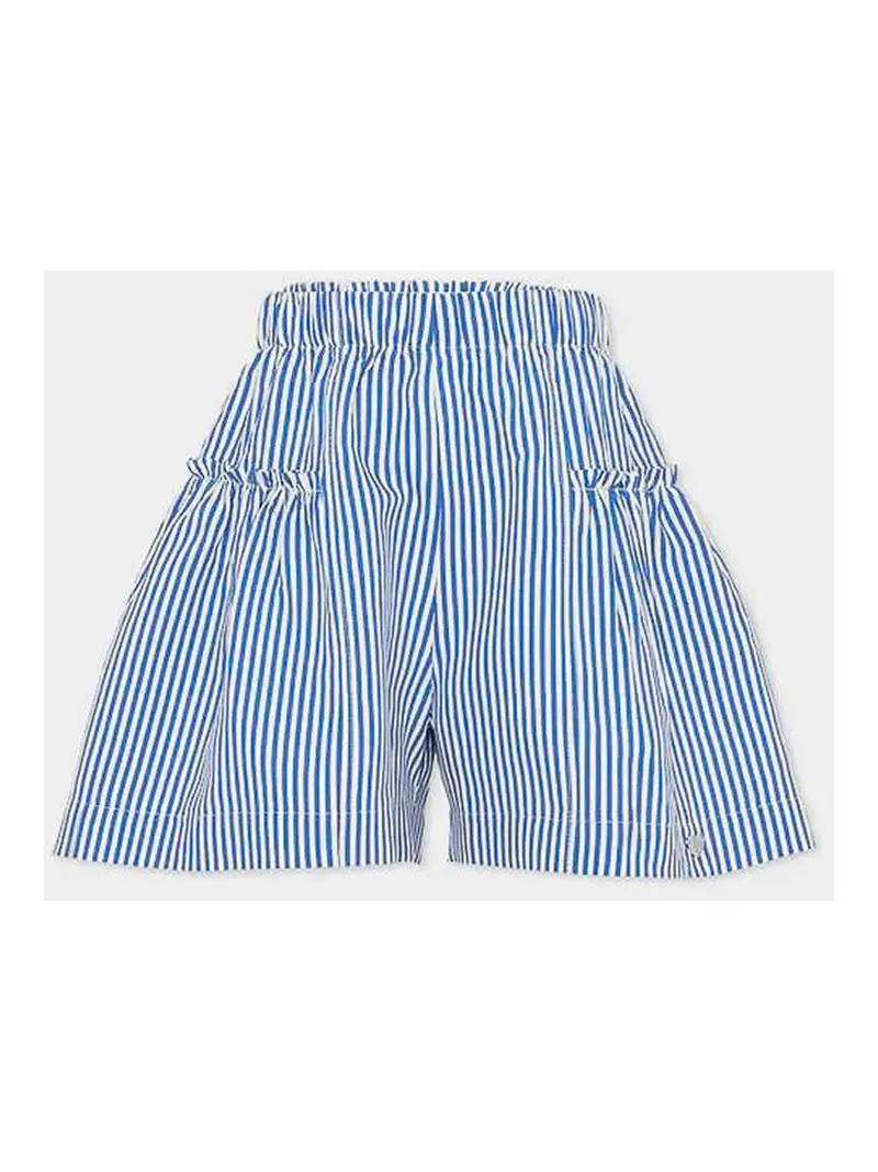 Shorts Rigato Con Logo Blu