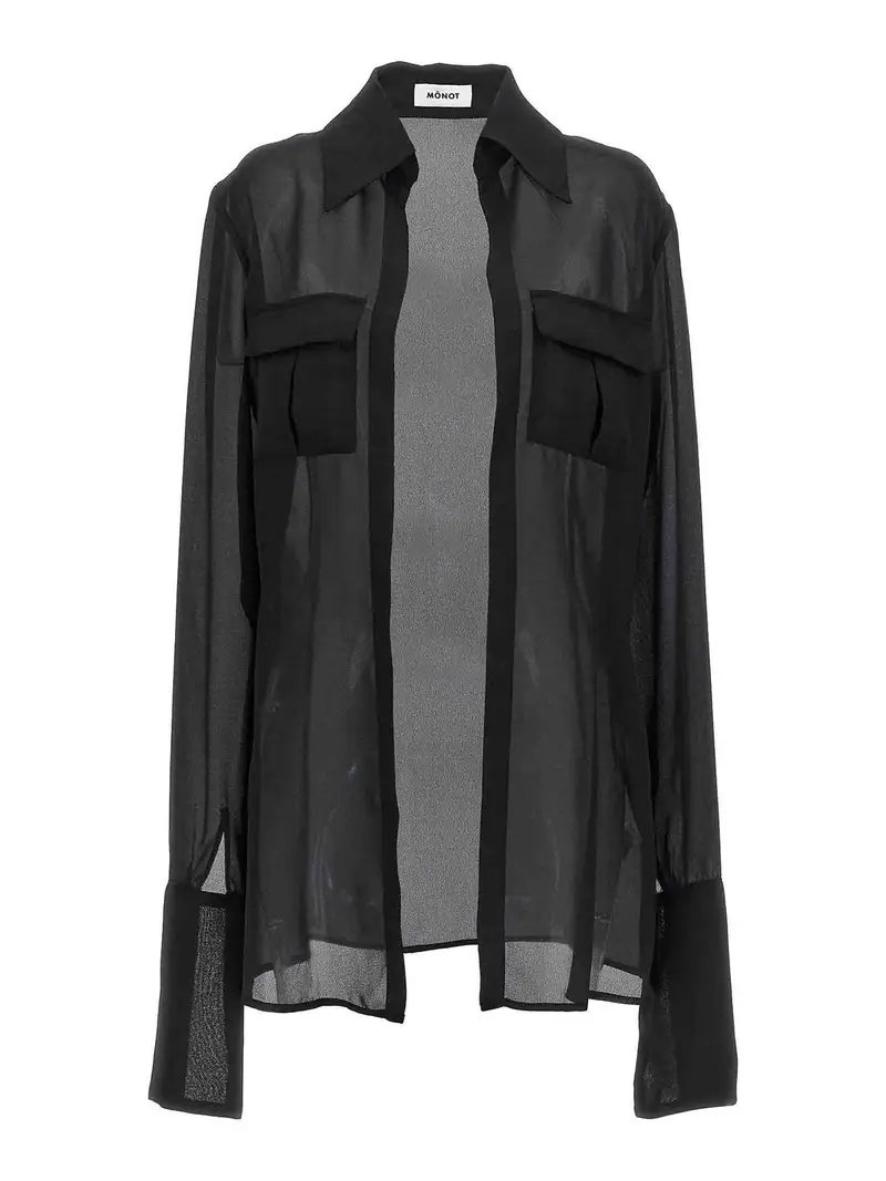 Camicia in georgette Nero