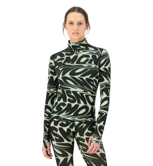 Cascade Merino Moch Neck - maglietta tecnica maniche lunghe - donna Green