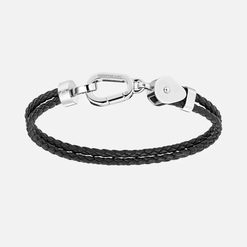 Bracciale Doppio Giro In Acciaio E Pelle Wrap Me - Montblanc