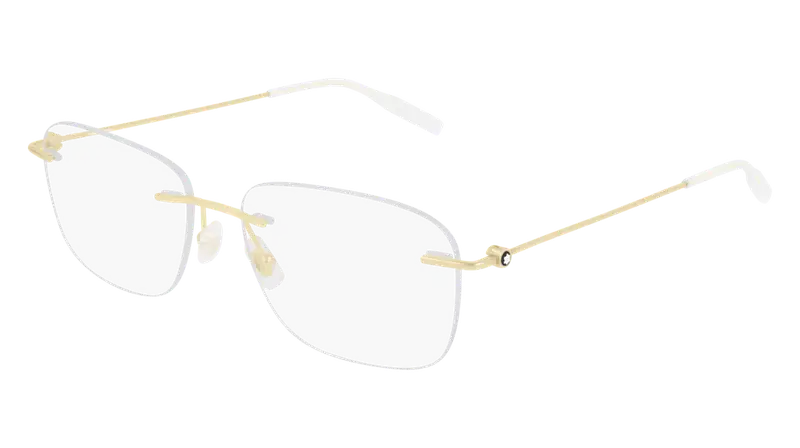 Montblanc Uomo MB0075O 002 Montature da vista Metallo Oro Trasparente Squadrata