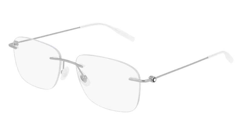 Montblanc Uomo MB0075O 003 Montature da vista Metallo Argento Trasparente Squadrata