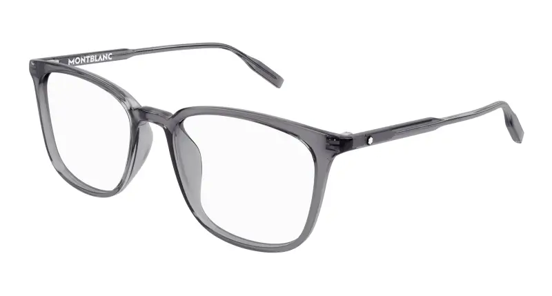 Uomo MB0089OK 010 Montature da vista Acetato Grigio Trasparente Squadrata