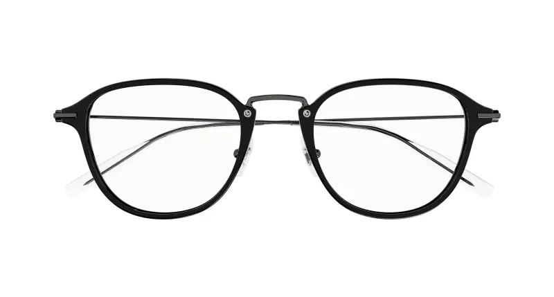 Uomo MB0155O 007 Montature da vista Iniettato Nero Trasparente Rotonda miniatura 2