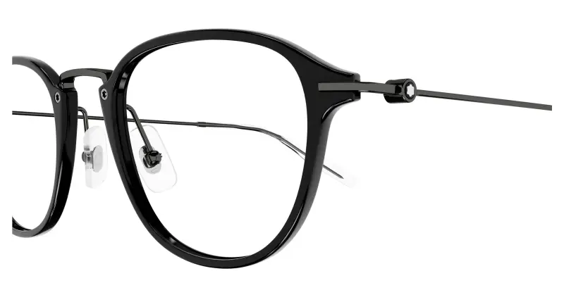 Uomo MB0155O 007 Montature da vista Iniettato Nero Trasparente Rotonda miniatura 3