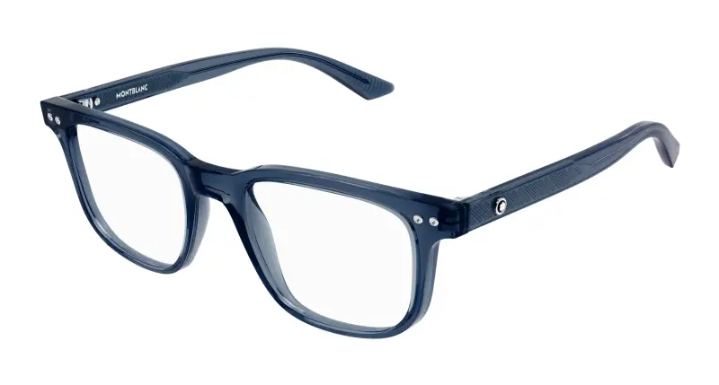 Uomo MB0256O 007 Montature da vista Acetato Blu Squadrata