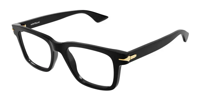 Uomo MB0266O 001 Montature da vista Acetato Nero Geometrica