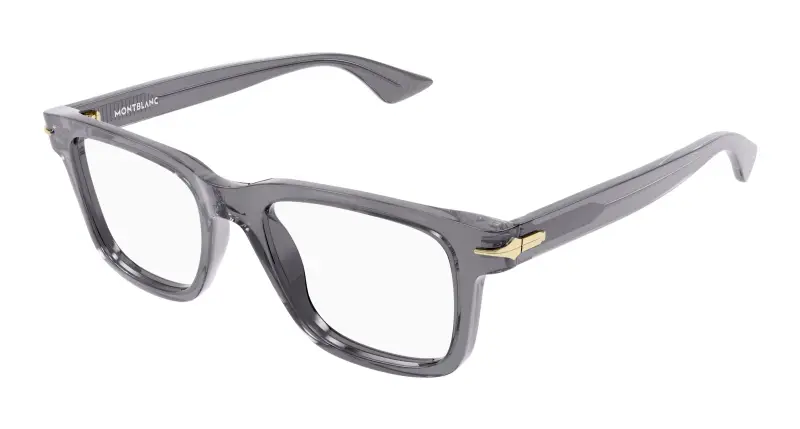 Uomo MB0266O 009 Montature da vista Acetato Grigio Trasparente Squadrata