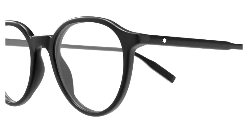 Uomo MB0291O 009 Montature da vista Acetato Nero Trasparente Rotonda miniatura 3