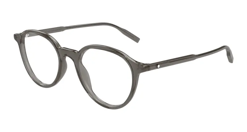 Uomo MB0291O 010 Montature da vista Acetato Grigio Trasparente Rotonda