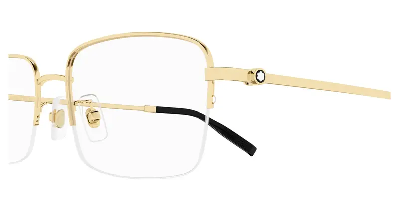 Montblanc Uomo MB0313OA 002 Montature da vista Titanio Oro Trasparente Squadrata miniatura 3