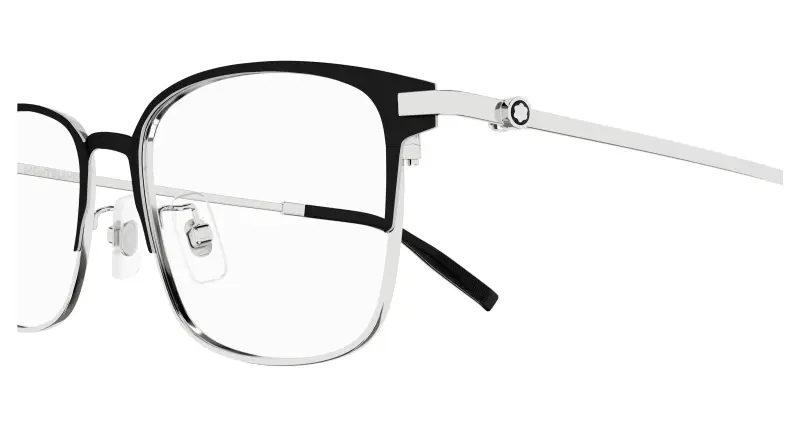 Uomo MB0314OA 001 Montature da vista Titanio Nero Trasparente Squadrata miniatura 3