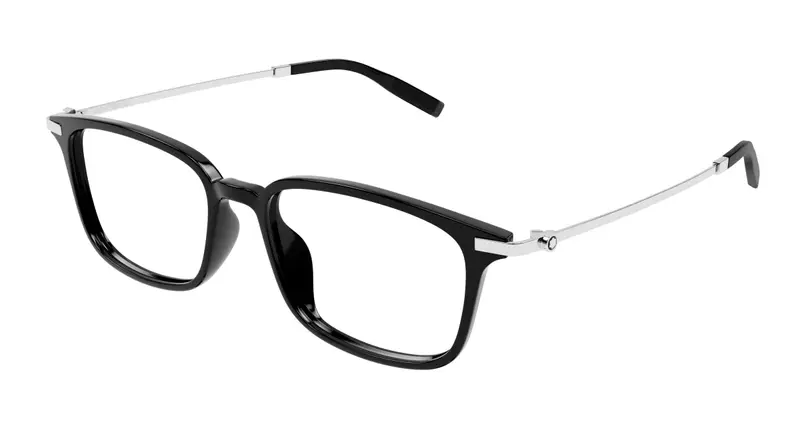 Montblanc Uomo MB0315OA 001 Montature da vista Acetato Nero Trasparente Squadrata