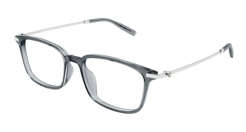 Montblanc Uomo MB0315OA 006 Montature da vista Acetato Grigio Trasparente Squadrata