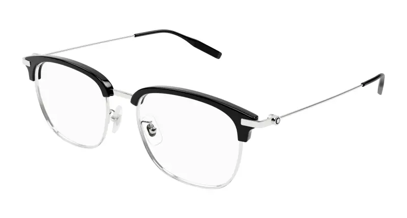 Uomo MB0316OA 001 Montature da vista Acetato Nero Trasparente Squadrata