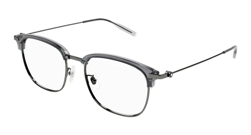 Uomo MB0316OA 003 Montature da vista Acetato Grigio Trasparente Squadrata