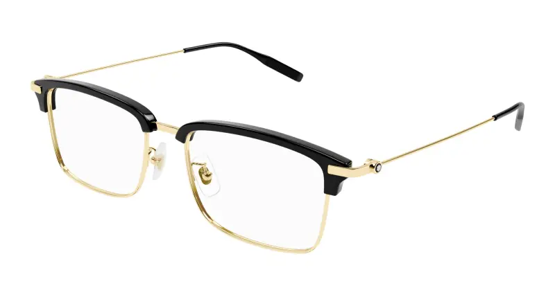 Uomo MB0318OA 002 Montature da vista Acetato Nero Trasparente Rotonda