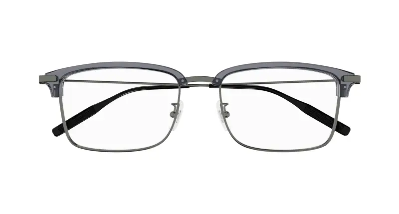 Uomo MB0318OA 003 Montature da vista Acetato Grigio Trasparente Rotonda miniatura 2