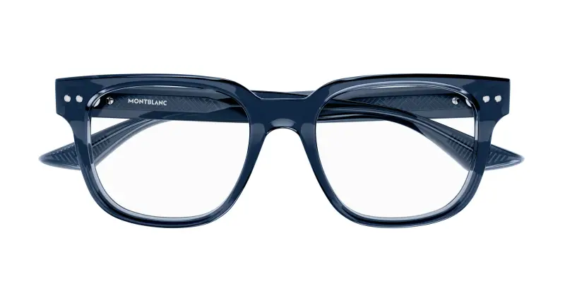 Uomo MB0321O 004 Montature da vista Acetato Blu Trasparente Squadrata miniatura 2