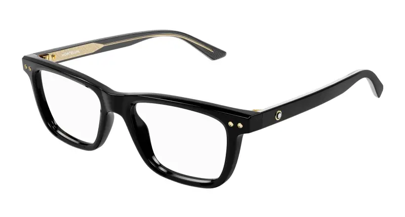 Uomo MB0322O 005 Montature da vista Acetato Nero Trasparente Squadrata