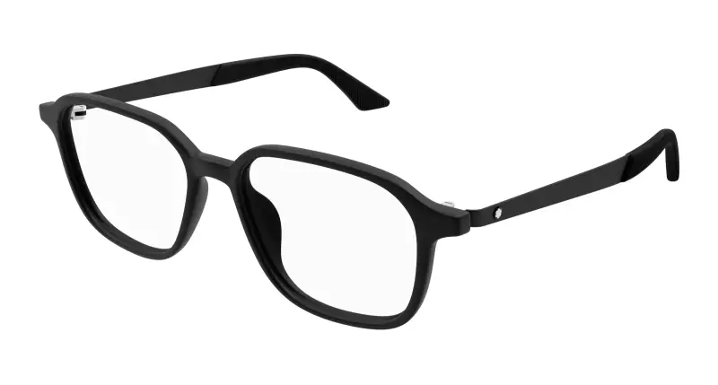 Uomo MB0335OA 001 Montature da vista Acetato Nero Trasparente Rotonda